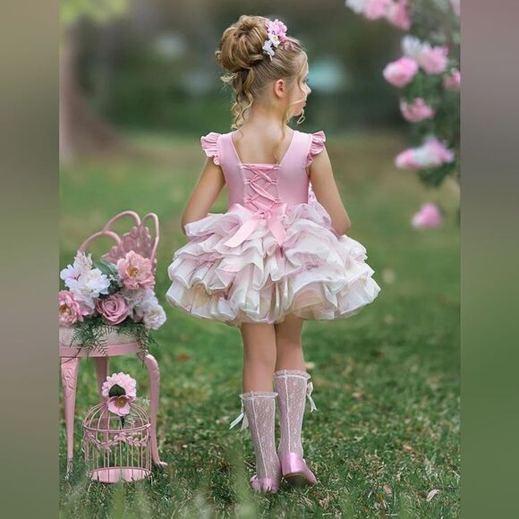 Dollcake Bouquet Tutu Pink Dress Size 6, 7, 8 New - Picture 3 of 5